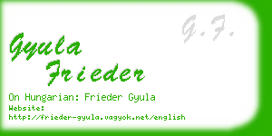 gyula frieder business card